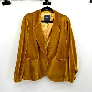 ModCloth Velvet Blazer - Gold - 2XL